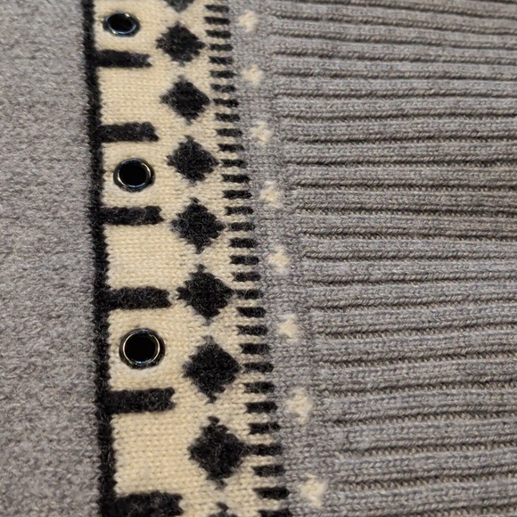 TOMAS MAIER gray ribbed knit mock neck sweater - size m/8 - Picture 3 of 6